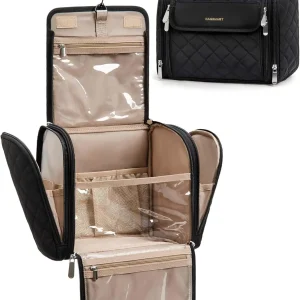 Large Hanging Makeup Bag | Travel Cosmetic Organizer with Hook