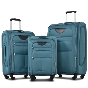 3-Piece Softside Luggage Set | Expandable Spinner Suitcases with TSA Lock