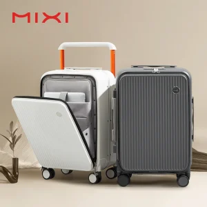 Front Laptop Pocket Luggage | Aluminum Frame Carry-On Suitcase