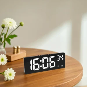 Digital Alarm Clock | LED Display with Temperature & Snooze