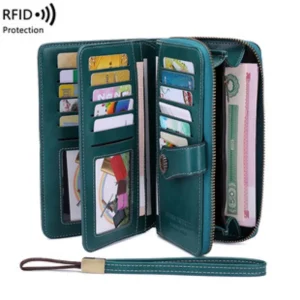 Blockade Passport Bag Travel Document Holder and Long Zipper Ticket Storage Wallet Multiple Passports