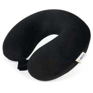 Travel Pillow 100% Pure Memory Foam Travel Neck Pillow Airplane Pillow for Traveling Car Home Office Washable Cover Black