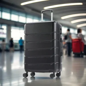 24 Inch Luggage with Spinner Wheels Hardside Expandable Rolling Luggage with TSA Lock Black