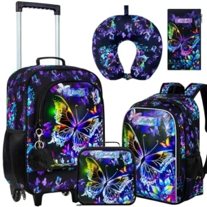 18" Suitcase for Boys, 5Pcs Carry on Luggage With Wheels, Cars Suitcases for Kid Toddler Racing