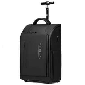 Rolling Backpack with Wheels Waterproof Wheeled Backpack with USB Ports for Men Women 15.6 Inch Travel Laptop Backpack with Whe