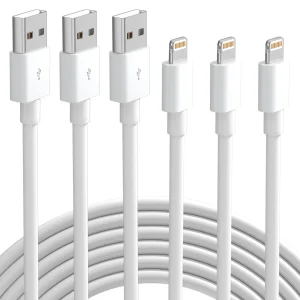 3PCS 6FT/1.8M Dual-port Fast Charging Cable for iPhone [With MFI Certification] Fast Charging Cable Compatible With iPhone 14/13/12/11 Pro Max XS XR X 8 7 6S 6 Plus