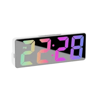 Latest LED Digital Alarm Clock, Desktop Electronic Clock for Bedroom, Temperature Display, Adjustable Brightness, Support 12/24 Hour Time Format