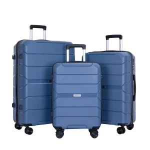 Travelhouse Hardshell Suitcase Spinner Wheels PP Luggage Sets Lightweight Suitcase With TSA Lock, 3-Piece Set (20/24/28)