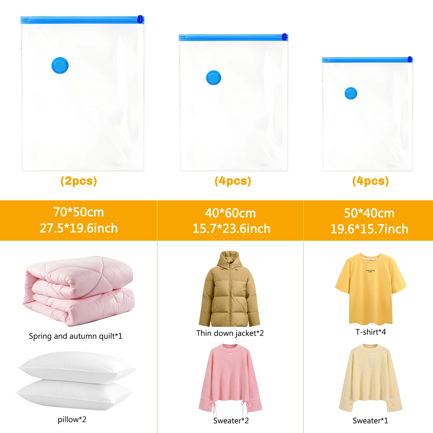 Vacuum Storage Bags with Electric Pumps That Save Space, Available in Multiple Sizes (S/M/L), Made of PA+PE Material, Featuring - Image 2