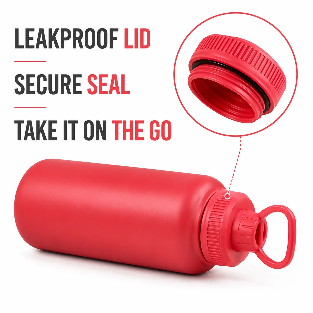 Double-Layered Insulated Stainless Steel Water Bottle Wide-Mouth Leak-Proof Screw Cap with Portable Handle for Cold And Hot Drinks Durable Reusable for Fitness Office Travel Outdoor - Image 2