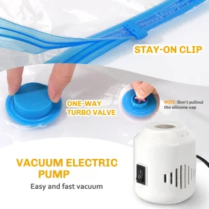 Vacuum Storage Bags with Electric Pumps That Save Space, Available in Multiple Sizes (S/M/L), Made of PA+PE Material, Featuring - Thumbnail Image 4