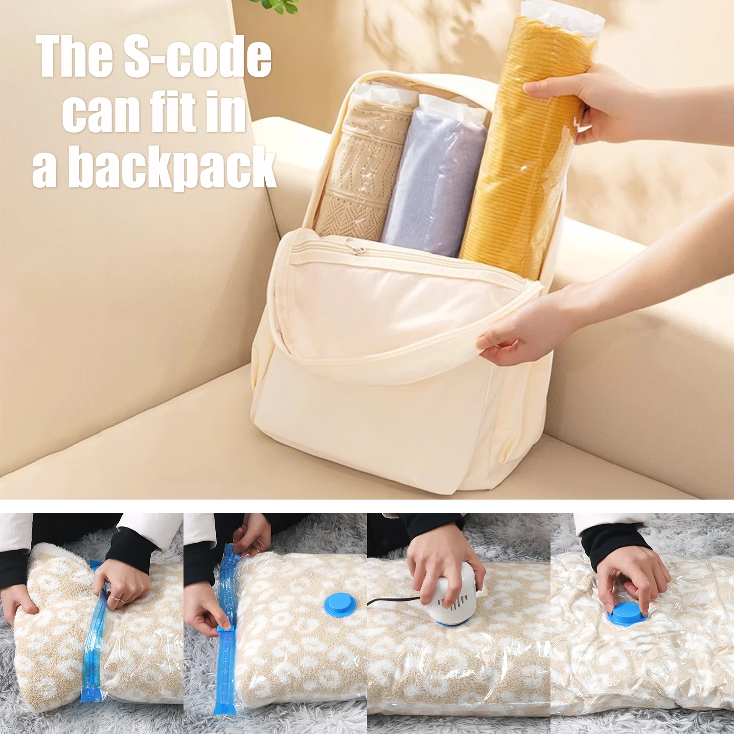 Vacuum Storage Bags with Electric Pumps That Save Space, Available in Multiple Sizes (S/M/L), Made of PA+PE Material, Featuring - Image 6