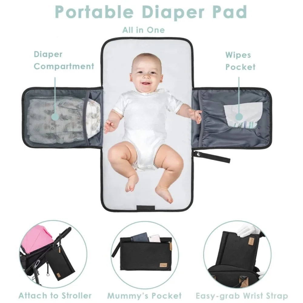 KABAQOO Diaper Bag Mommy Backpack With Changing Pad Pacifier Case, Baby Bag For Boy Girl Toddler - Large,Stylish, Waterproof Travel Quilted Diaper Bag For Mom - Baby Shower Gifts - Image 7