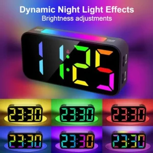Loud Alarm Clocks for Bedrooms Heavy Sleepers, Plug-in Digital Bedside Clock with Night Light, Large Display, Dual Alarm, Snooz - Thumbnail Image 3