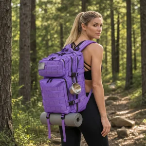 45L Tactical Travel Backpack Molle Storage Bag Large Capacity Multi Pocket Wear Resistant Camping Hiking Trekking Rucksack Durable Outdoor Mountain Climbing Daypack For Men Women Travellers Bushcraft Wilderness Trip Daily Commute Luggage Bag - Thumbnail Image 14