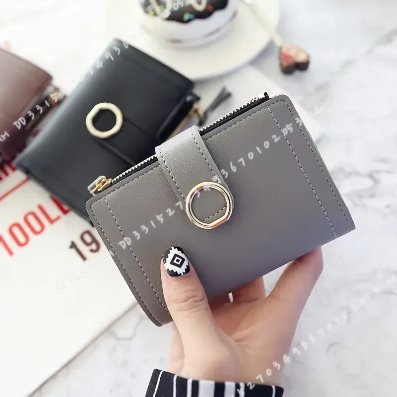 New Fashion Short Women Wallet Zipper Card Holder Cute Female Coin Purse High Quality PU Wallets For Girls - Image 2