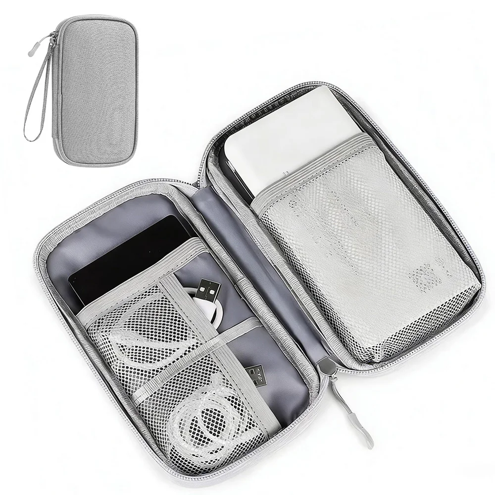 Data Cable Storage Bag Waterproof Portable Carry Case Storage Bag For Earphone USB Charger Cable Power Bank Travel Organizer Bag - Image 1