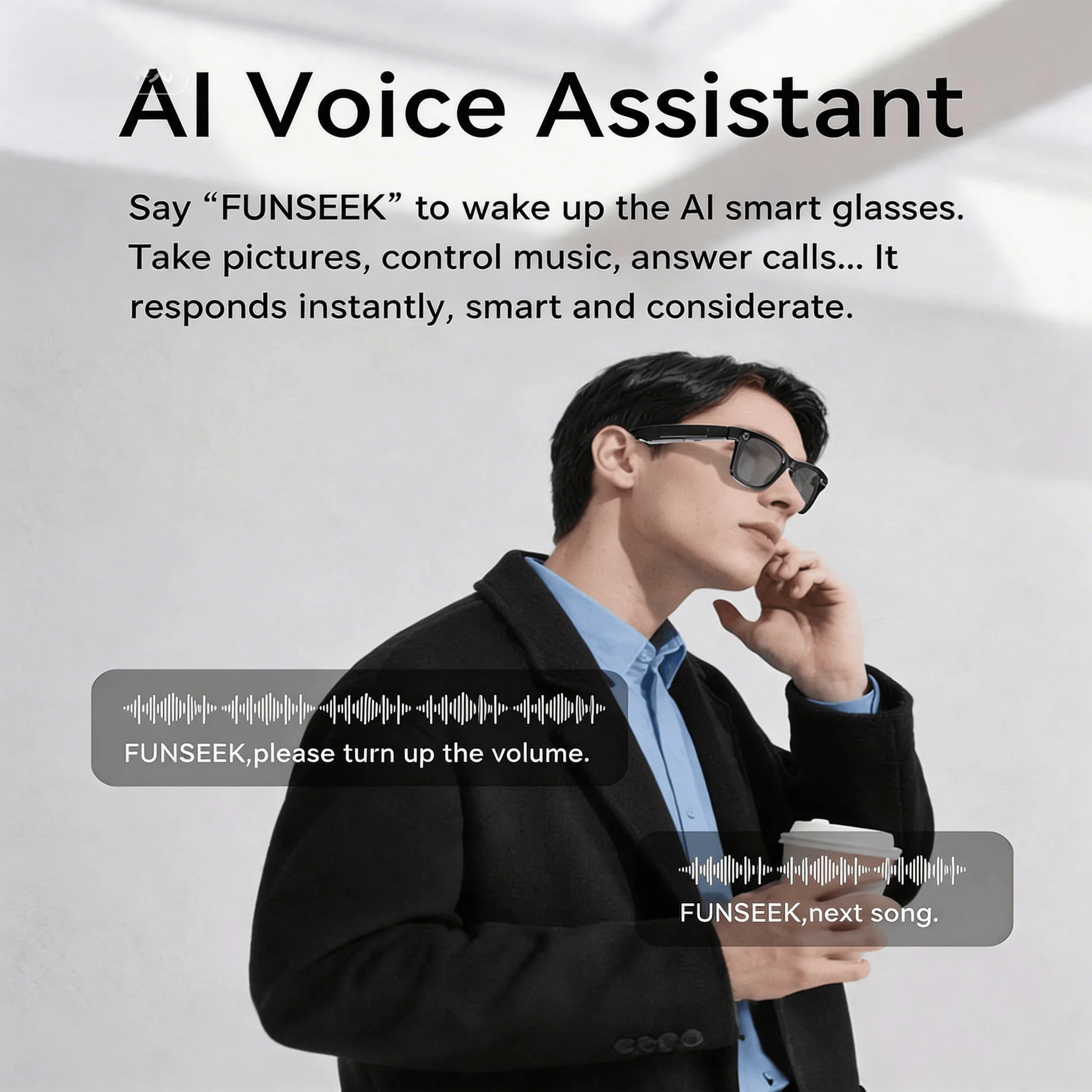 4K Camera Glasses with AI Smart Features That Support Real-Time Translation And Object Recognition, Open-Ear Audio, Ultra-Light Design, And Up to 8 Hours of Battery Life for Outdoor Cycling, Work, Travel - Image 7