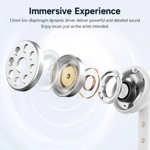QCY Melobuds N50 ANC Bluetooth 5.4 Wireless Earphones Active Noise Cancellation 6 Mics Clear Call Earbuds Multipoint Connection - Thumbnail Image 6