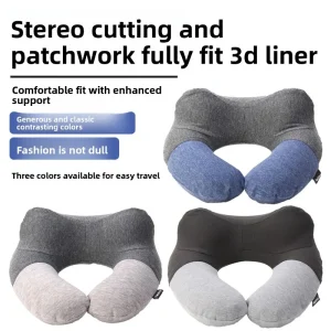 Feliztrip portable inflatable u pillow neck support travel pillow with removable washable cotton cover and eco-friendly pillow core tr-p217 - Thumbnail Image 7