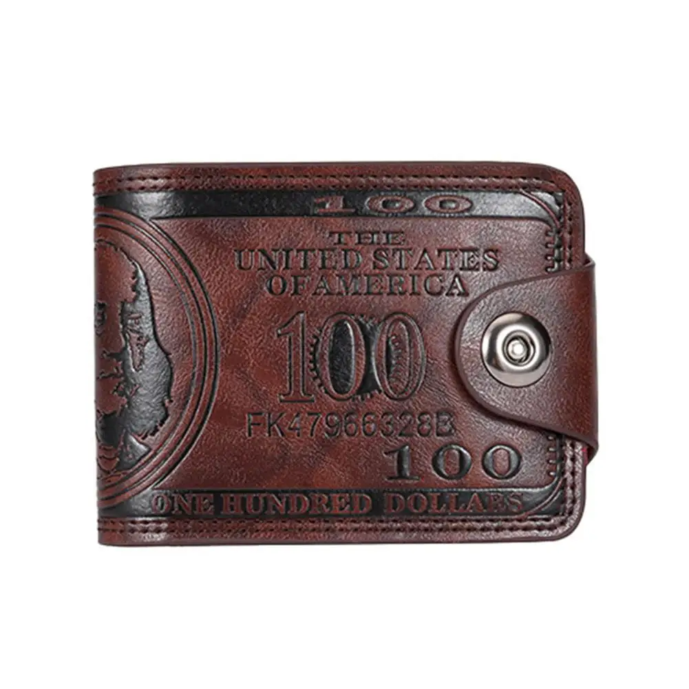 Men's Wallets with 100 US Dollar Pattern Hasp Male Leather Wallet with Zipper Card Holder Coin Pocket Purse Cartera Hombre - Image 10