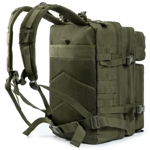 45L Tactical Travel Backpack Molle Storage Bag Large Capacity Multi Pocket Wear Resistant Camping Hiking Trekking Rucksack Durable Outdoor Mountain Climbing Daypack For Men Women Travellers Bushcraft Wilderness Trip Daily Commute Luggage Bag - Thumbnail Image 3