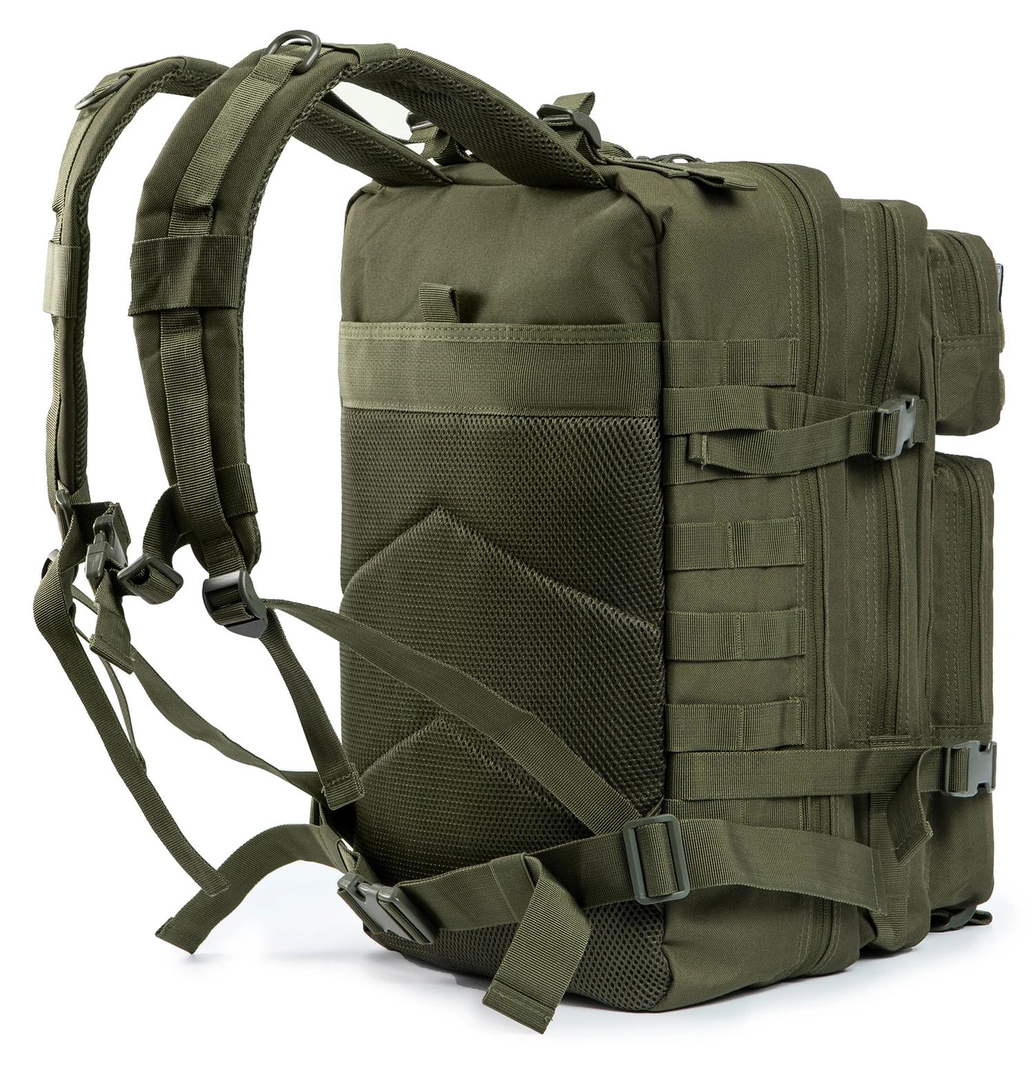 45L Tactical Travel Backpack Molle Storage Bag Large Capacity Multi Pocket Wear Resistant Camping Hiking Trekking Rucksack Durable Outdoor Mountain Climbing Daypack For Men Women Travellers Bushcraft Wilderness Trip Daily Commute Luggage Bag - Image 3