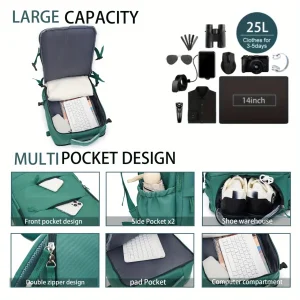 Hiking Backpack for Men and Women Laptop Backpack School Student Schoolbag, Casual Simple Travel Backpack - Thumbnail Image 6