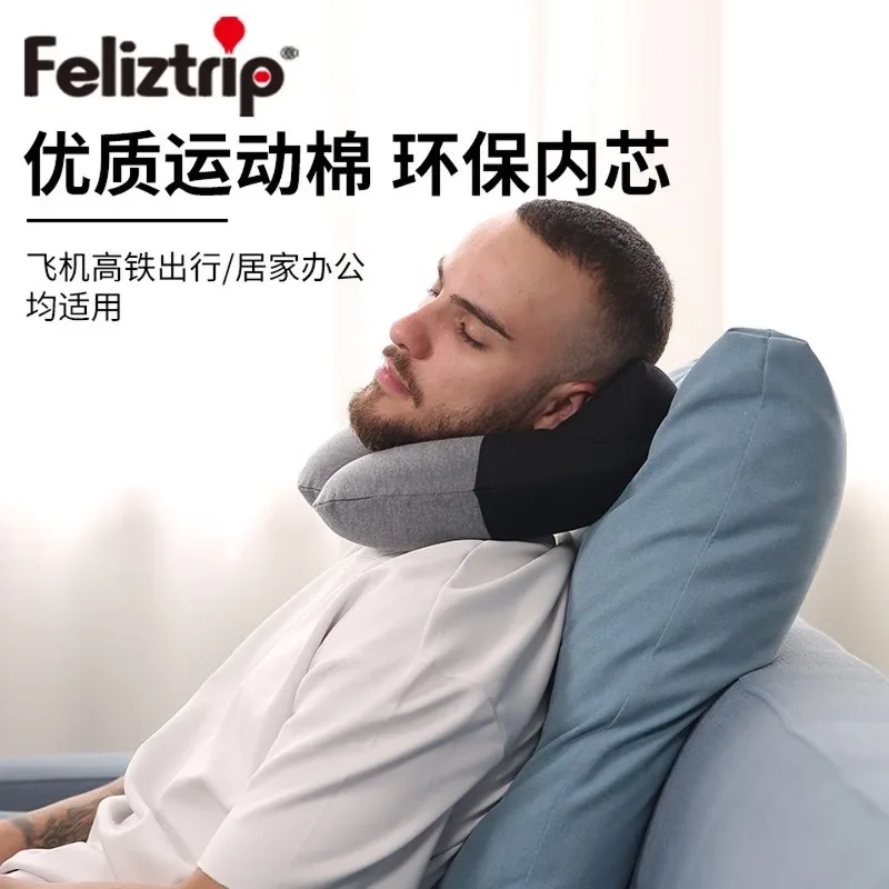 Feliztrip portable inflatable u pillow neck support travel pillow with removable washable cotton cover and eco-friendly pillow core tr-p217 - Image 8