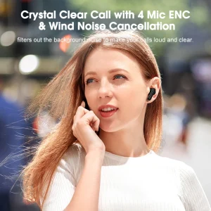 QCY T13 ANC Wireless Earphones Bluetooth 5.3 TWS ANC Noise Cancellation Headphone 4 Mics ENC Headset In-Ear Handfree Earbuds - Thumbnail Image 5