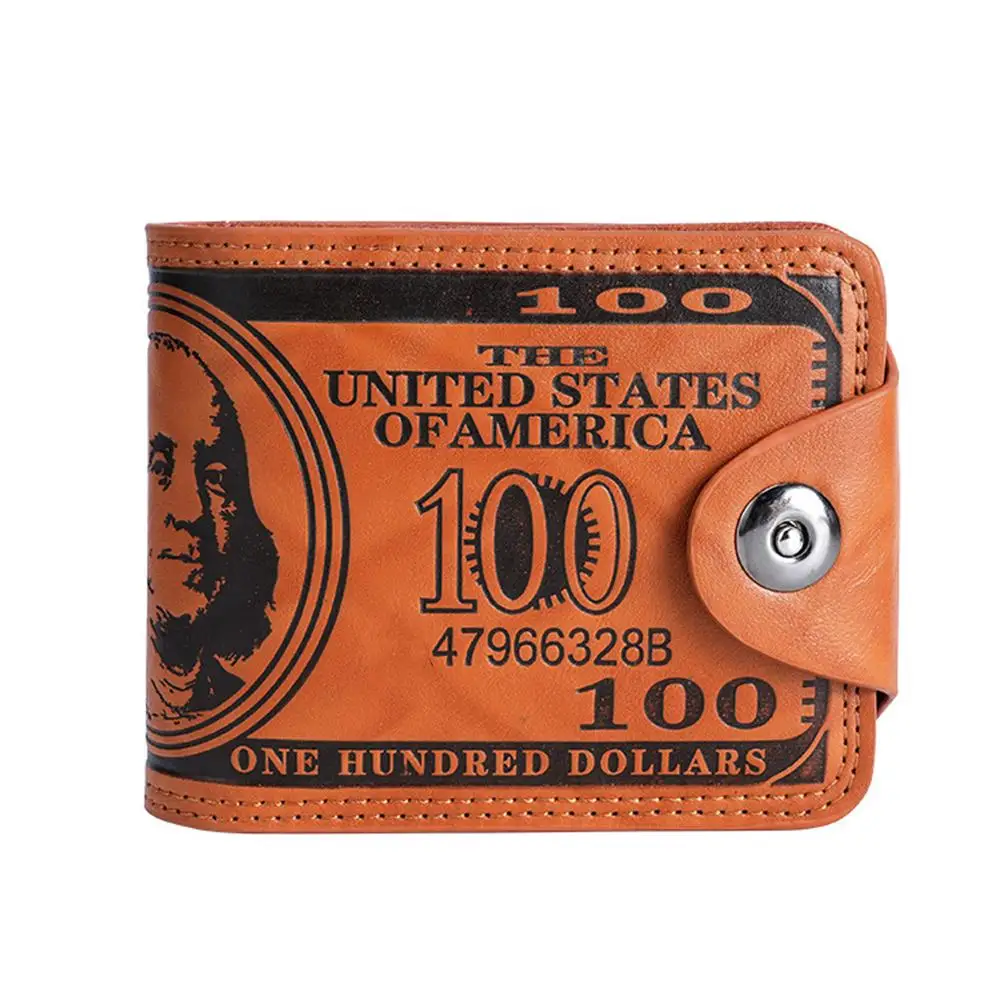 Men's Wallets with 100 US Dollar Pattern Hasp Male Leather Wallet with Zipper Card Holder Coin Pocket Purse Cartera Hombre - Image 8