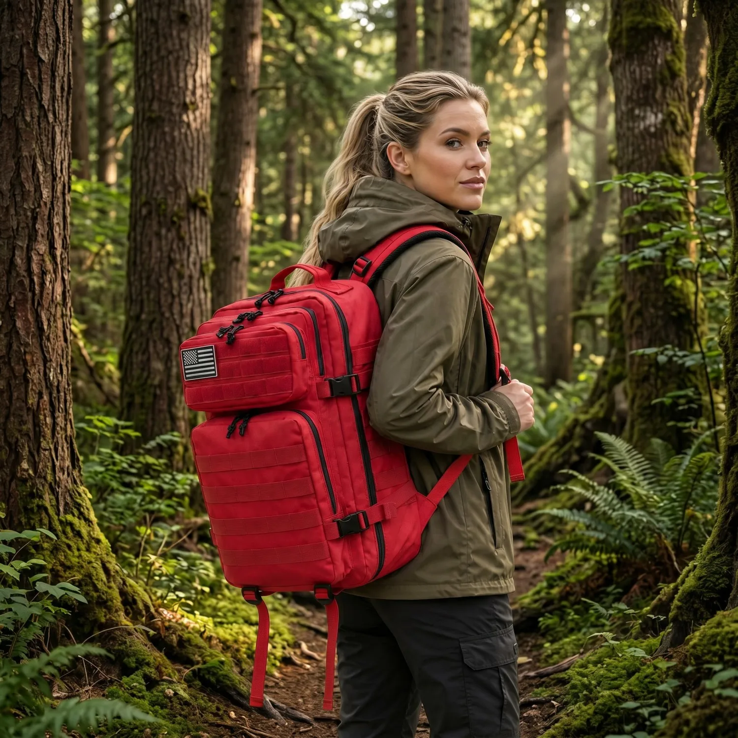 45L Tactical Travel Backpack Molle Storage Bag Large Capacity Multi Pocket Wear Resistant Camping Hiking Trekking Rucksack Durable Outdoor Mountain Climbing Daypack For Men Women Travellers Bushcraft Wilderness Trip Daily Commute Luggage Bag - Image 10