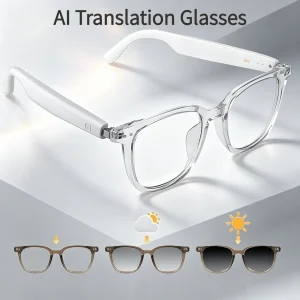 Smart AI Translation Glasses, Ultra‑Light Portable Eyewear Supporting 164 Languages, Photochromic Lenses, Open‑Ear Design for Hands‑Free Calls & Music, for Travel Sports Daily Use - Thumbnail Image 8