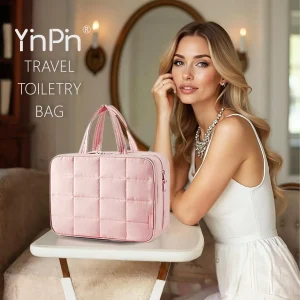Hanging Toiletry Bag with Jewelry Organizer, Travel Makeup Cosmetic Bag for Women, Waterproof Carry-on Essentials with Compartments for Toiletries & Accessories, Black - Thumbnail Image 7
