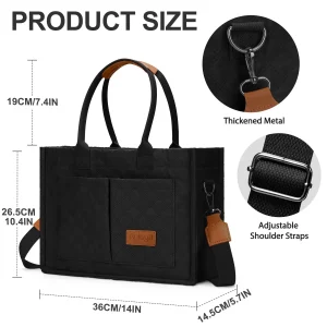 Tote Bag for Women for Work Office with Pockets, Teacher Bag for Work Large with Pockets, Teacher Tote Bag for Woman Large Capacity, Crossbody Bag Tote Travel Big Large,Casual Work Bags for Women, Women's Bags Crossbody Bags, Work Laptop Tote Bag Woman - Thumbnail Image 4