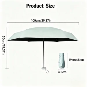 6-Rib 6-Fold Mini Pocket Umbrella With Hard Case, UPF50+ Black Coated UV Protection, Waterproof Wind Resistant Sun Rain Parasol For Handbag Travel sg260824094328968683192 - Thumbnail Image 4