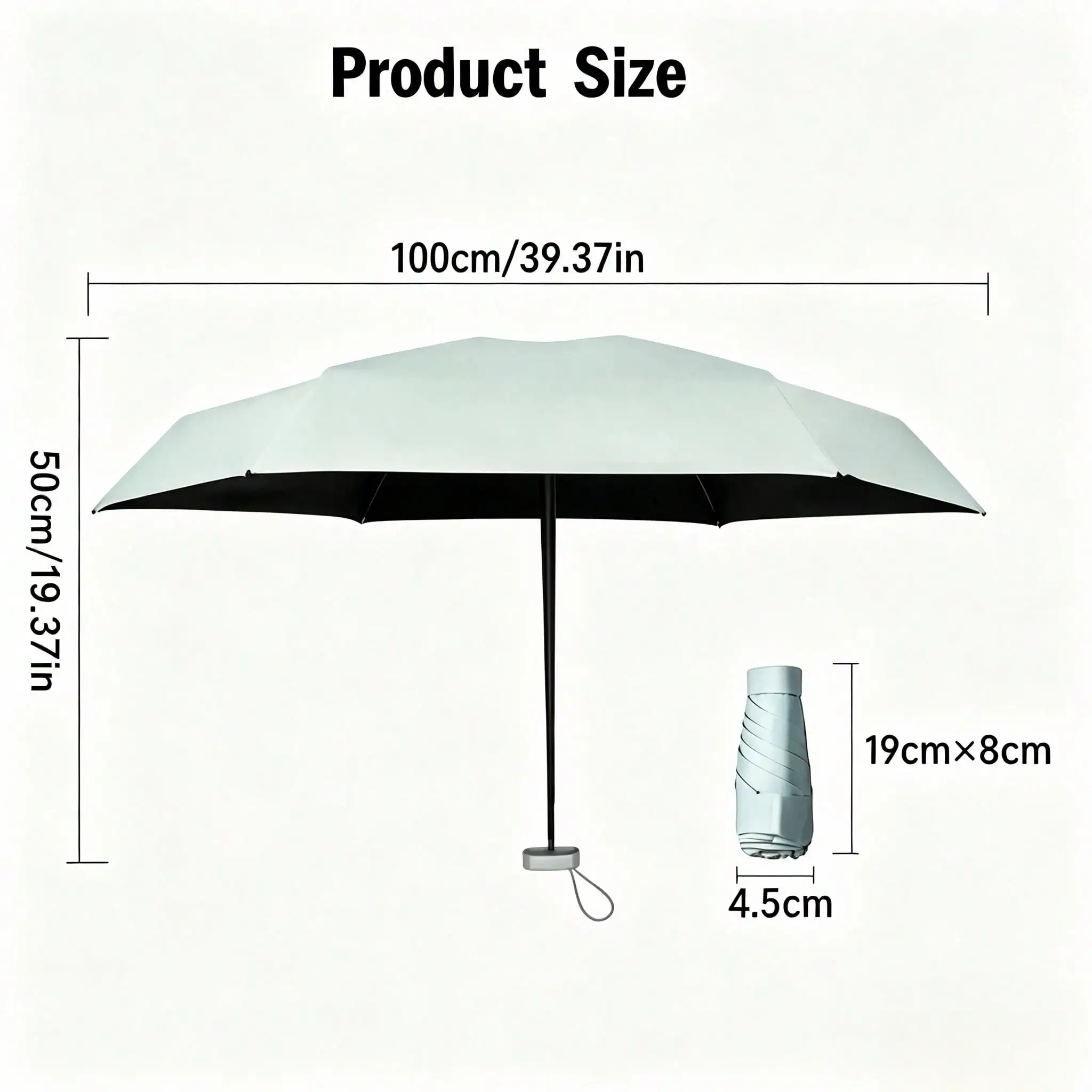 6-Rib 6-Fold Mini Pocket Umbrella With Hard Case, UPF50+ Black Coated UV Protection, Waterproof Wind Resistant Sun Rain Parasol For Handbag Travel sg260824094328968683192 - Image 4