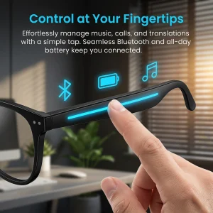 Smart AI Translation Glasses, Ultra‑Light Portable Eyewear Supporting 164 Languages, Photochromic Lenses, Open‑Ear Design for Hands‑Free Calls & Music, for Travel Sports Daily Use - Thumbnail Image 4