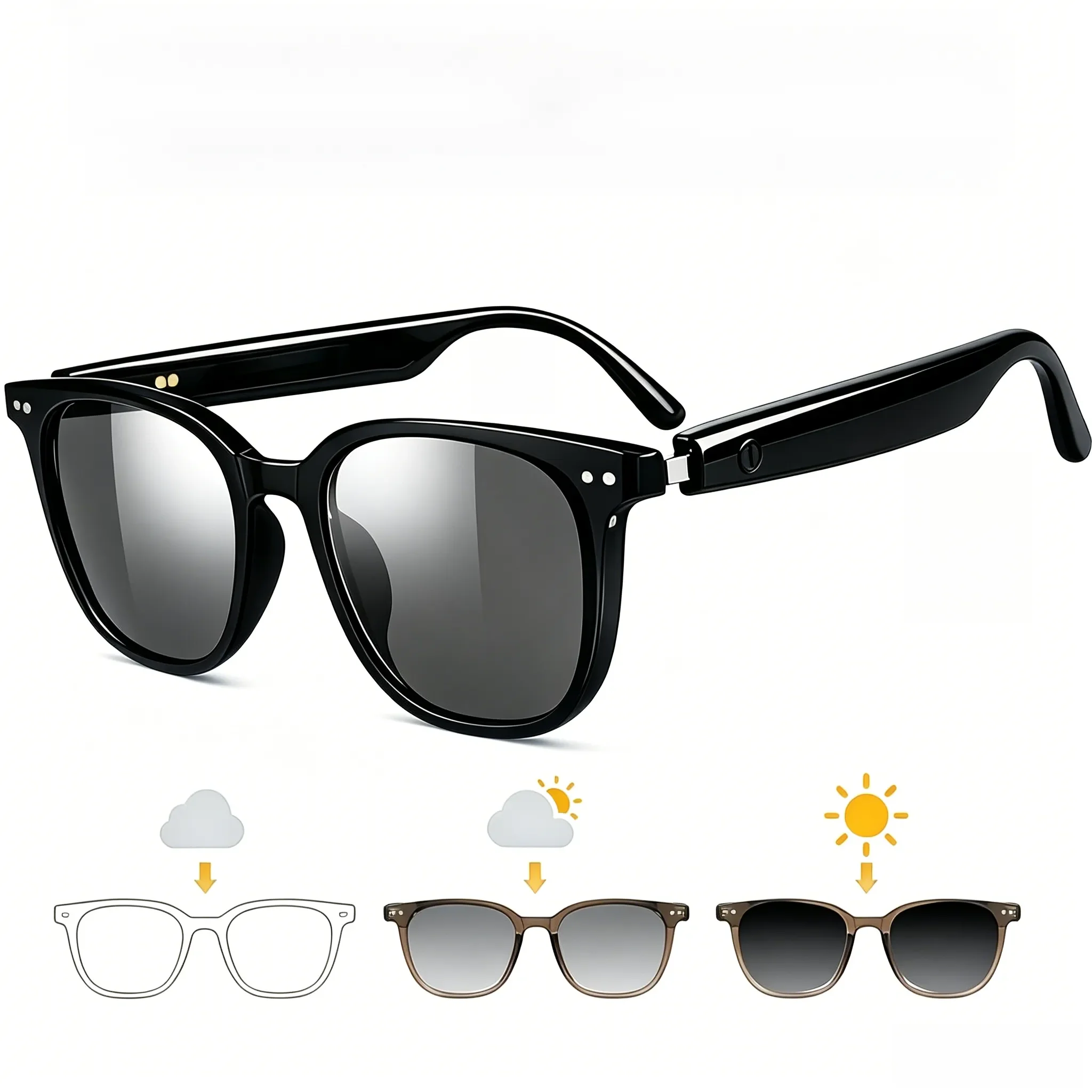 Smart AI Translation Glasses, Ultra‑Light Portable Eyewear Supporting 164 Languages, Photochromic Lenses, Open‑Ear Design for Hands‑Free Calls & Music, for Travel Sports Daily Use - Image 9