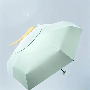 6-Rib 6-Fold Mini Pocket Umbrella With Hard Case, UPF50+ Black Coated UV Protection, Waterproof Wind Resistant Sun Rain Parasol For Handbag Travel sg260824094328968683192 - Thumbnail Image 6