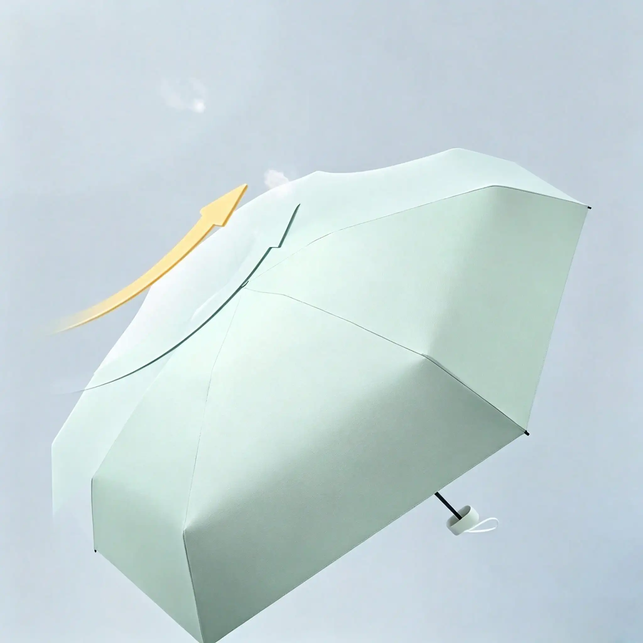 6-Rib 6-Fold Mini Pocket Umbrella With Hard Case, UPF50+ Black Coated UV Protection, Waterproof Wind Resistant Sun Rain Parasol For Handbag Travel sg260824094328968683192 - Image 6