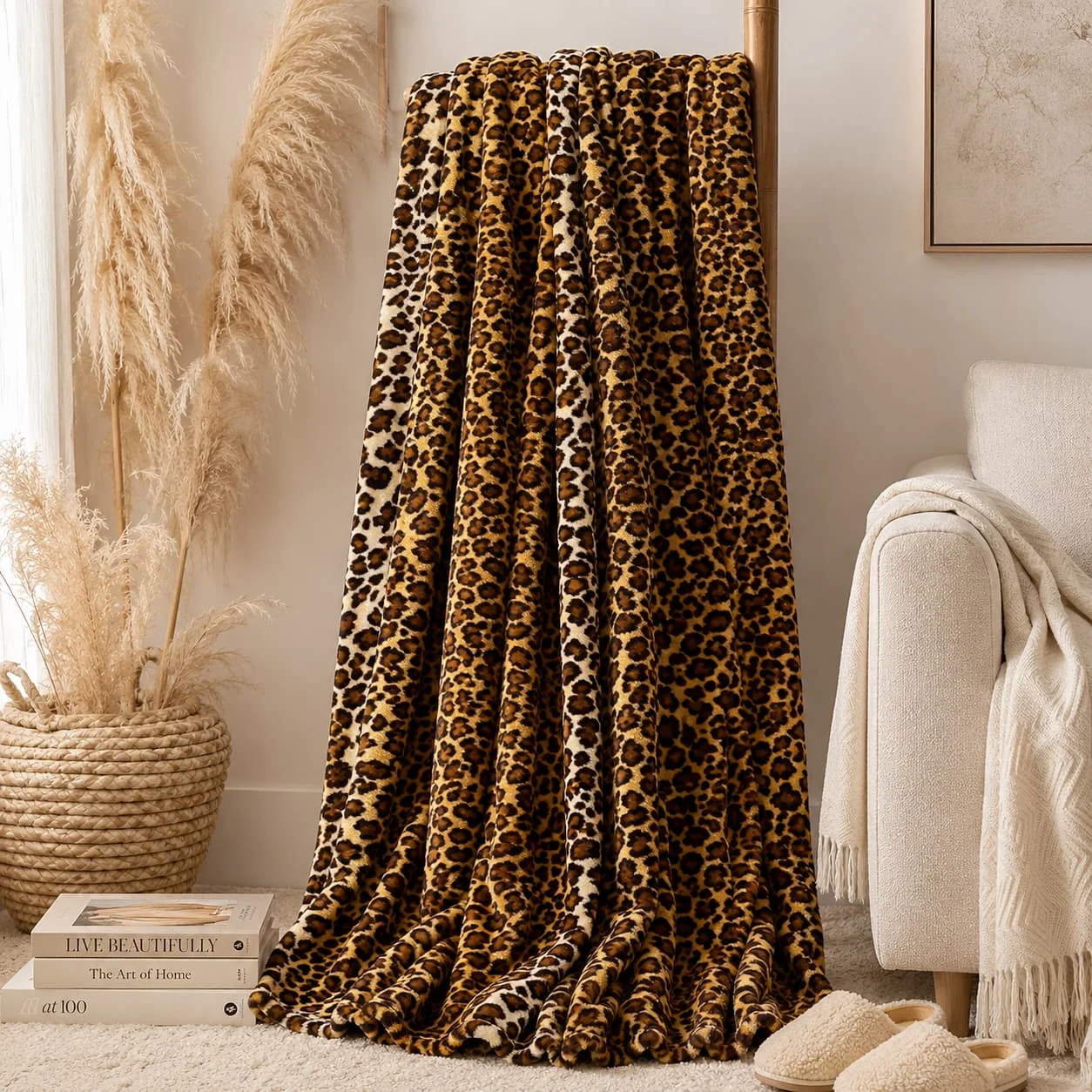 Edenleaf Leopard Print Blanket Fleece Throw for Bed Sofa Travel and Camping, Super Soft Cozy Fluffy Plush Cheetah Print Blanket for All Seasons 50"x60" (Dark Brown) - Image 5