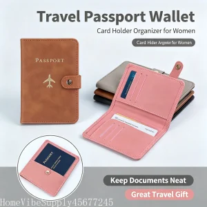 Multi-Functional Passport Holder Cover, Convenient Document Organizer, Multi-Card Slot Travel Passport Protector for Women Men - Thumbnail Image 2