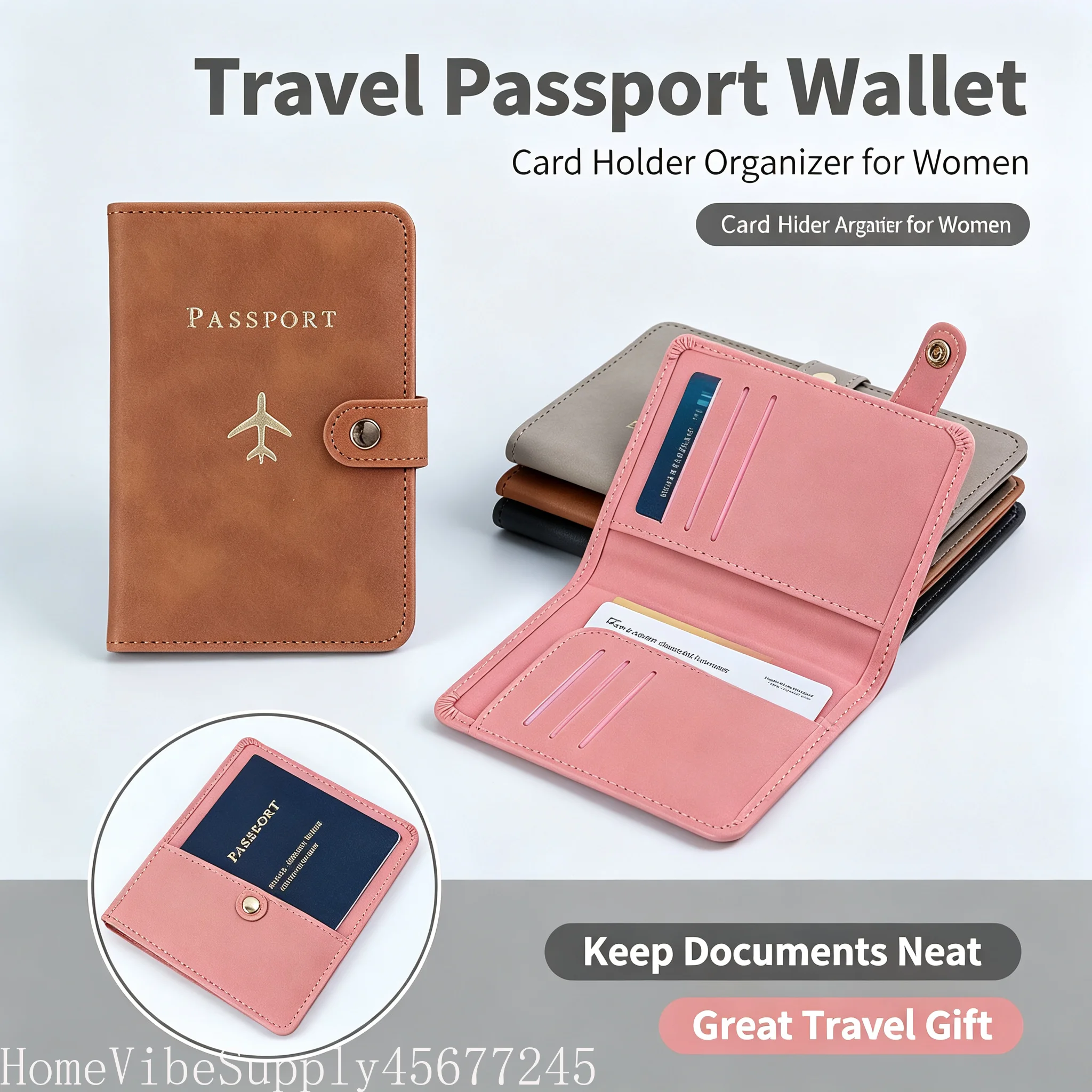 Multi-Functional Passport Holder Cover, Convenient Document Organizer, Multi-Card Slot Travel Passport Protector for Women Men - Image 2
