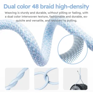 3PCS 6FT 60W Nylon Braided Fast Charge Cable Suitable For Type-C Interface Mobile Phone,laptops And All Kinds Of Tablets - Thumbnail Image 3