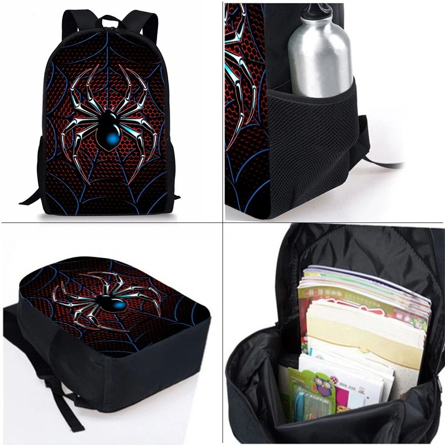 Spider Pattern Three Piece Set Backpacks For Boy And Girls Best Gifts 3D Cartoon School Backpack For Children - Image 3
