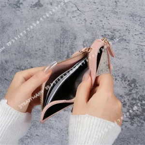 New Button Wallet for Women Solid Color Thin Ladies Card Clip Short Coin Purse Cross Border Wholesale - Thumbnail Image 6