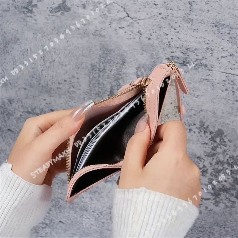 New Button Wallet for Women Solid Color Thin Ladies Card Clip Short Coin Purse Cross Border Wholesale - Image 6