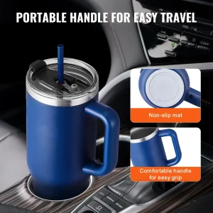 40 oz Insulated Water Bottle, Stainless Steel Sports Coffee Cup with Lid, Handheld Travel Coffee Mug Double Walled, Camping Hydration Flask Leakproof, for Indoor/Outdoor School, Work, Blue - Thumbnail Image 7