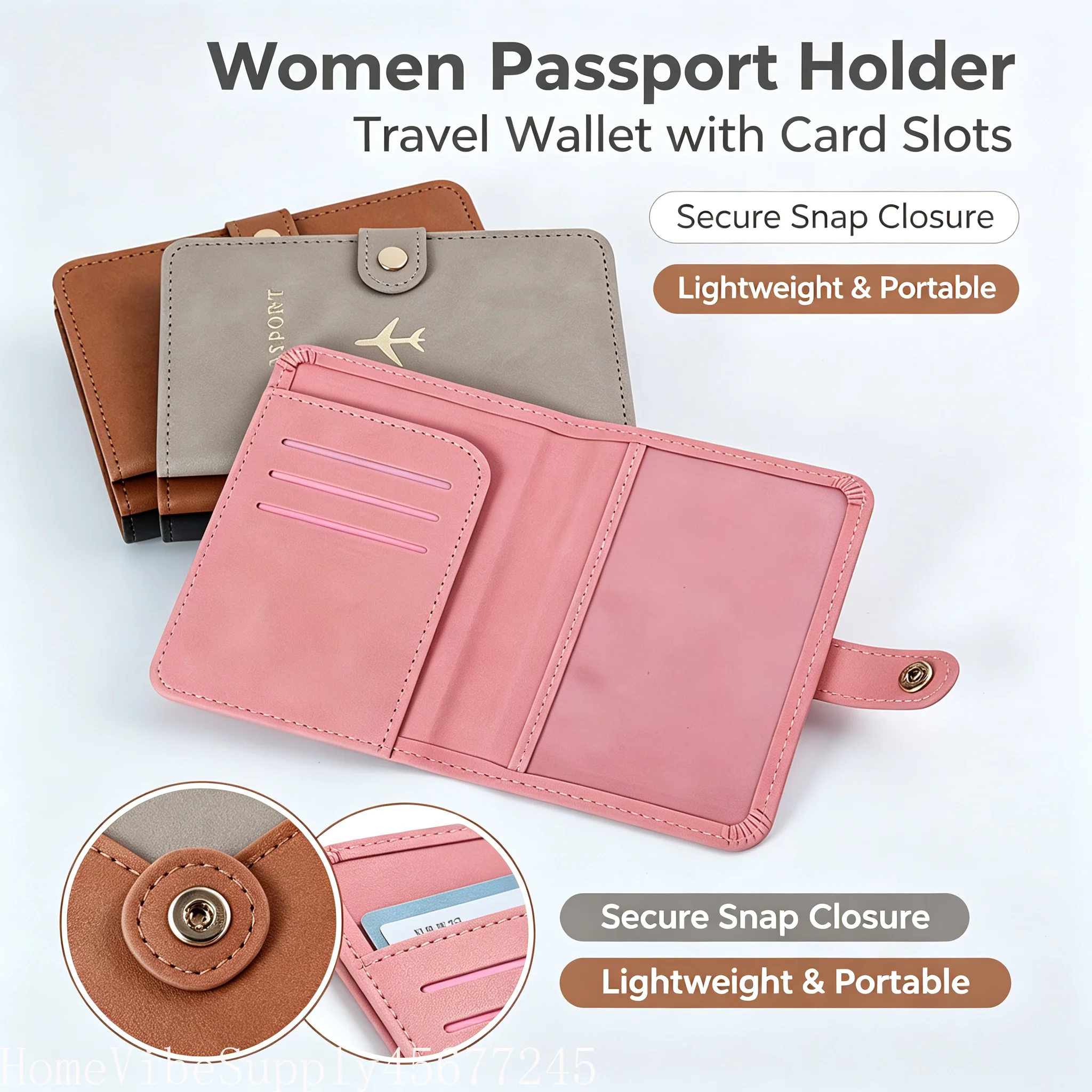 Multi-Functional Passport Holder Cover, Convenient Document Organizer, Multi-Card Slot Travel Passport Protector for Women Men - Image 3